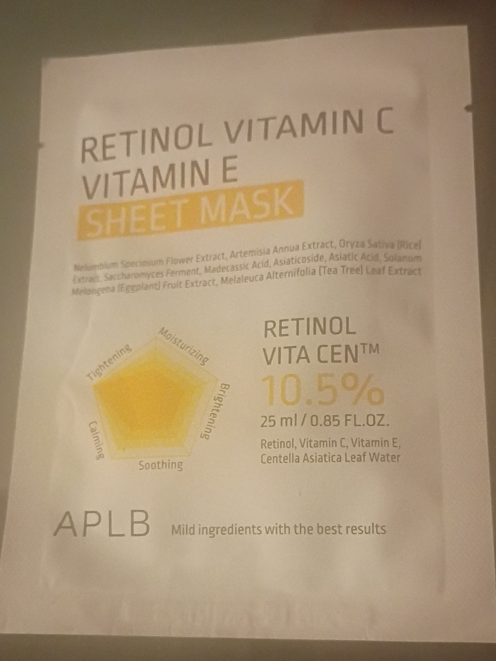 APLB Retinol Vitamin C & E Sheet Mask